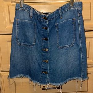Button Down Jean Skirt